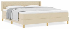Cama Box Spring com Colchão em Tecido Creme, 180x200 cm