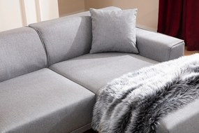 Sofá de Canto Petra – Cinzento Claro – 145 x 250 cm