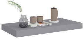 Prateleiras de parede suspensas 2 pcs 50x23x3,8cm MDF cinzento