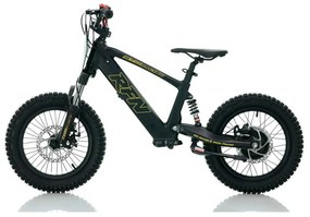 Bicicleta elétrica infantil 350W 16" Roan RXF Evo-S Preta e Dourada