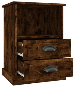 Mesa de cabeceira 43x36x60 cm cor carvalho fumado