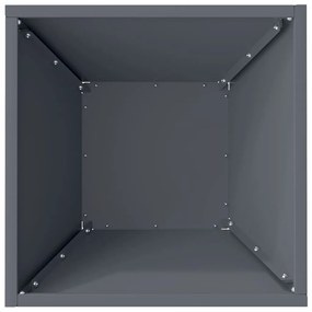 Vaso Bowl Jardineira Antracite 35x35x15 cm de Aço