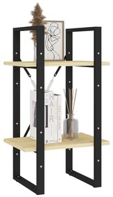 Estante com 2 prateleiras 40x30x70 cm pinho maciço castanho