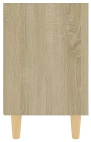 Mesa cabeceira pernas madeira maciça 40x35x50cm carval. sonoma