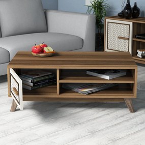 Conjunto de Mobiliário de Sala Ayla – Nogueira e Creme – Diversas Medi