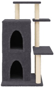 Árvore p/ gatos c/ postes arranhadores sisal 97 cm cinza-escuro