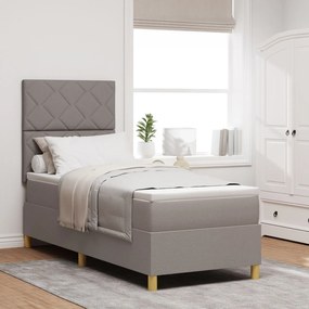 Cama Box Spring com Colchão Taupe 80x200 cm Tecido