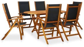 vidaXL 7 pcs conjunto de jantar exterior madeira acácia maciça