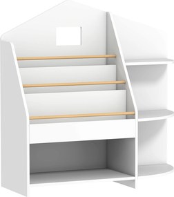 AIYAPLAY Estante infantil com 7 prateleiras para livros e brinquedos, cantos arredondados, suporta 40 kg, Branco | Aosom Portugal