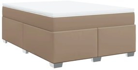 Cama com molas/colchão 140x200 cm couro artificial cappuccino