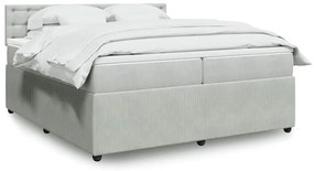 vidaXL Cama com molas/colchão 200x200 cm veludo cinzento-claro