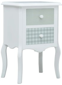 vidaXL Mesa de cabeceira 43x32x65 cm MDF branco e cinzento