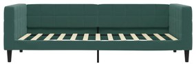 Sofá-cama com colchão 90x200 cm veludo verde-escuro