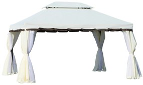 Pérgola de Jardim 390x290 cm Pérgola de Alumínio com Teto de Ventilaçã