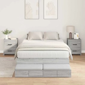 vidaXL Cama com Arrumação Cinza Sonoma 120x190 cm