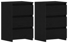 Cômodas de cabeceira vidaXL 2 pcs Carvalho Preto 40x35x62,5 cm Madeira