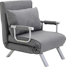 HOMCOM Poltrona Relax Poltrona Reclinável, Função de Espreguiçadeira, Cama para Hóspedes, 65 cm x 69 cm x 80 cm, Cinza | Aosom Portugal