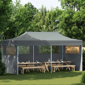 44966 vidaXL Tenda de festa pop-up dobrável paredes laterais 3x6 m antracite