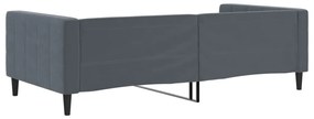 Sofá-cama 100x200 cm veludo cinzento-escuro