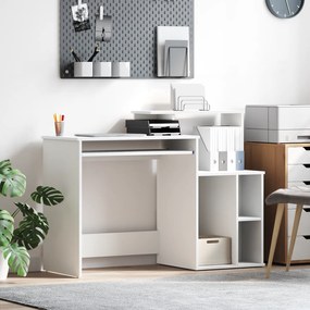 vidaXL Mesa com Armazenamento Branca 120.5x44x88.5 cm Madeira Reconstituída