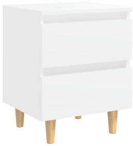 Mesa de cabeceira c/ pernas de pinho maciço 40x35x50 cm branco