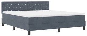 Cama Box com Colchão vidaXL Cinza Escuro Super King Veludo
