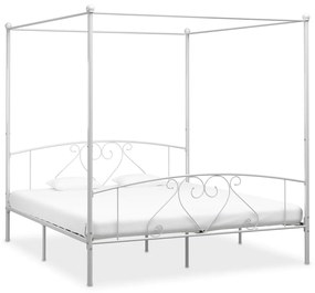 vidaXL Estrutura de cama com dossel metal 180x200 cm branco