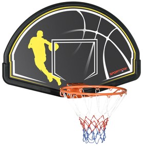 SPORTNOW Tabela de Basquetebol de Parede Tabela de Basquetebol para Interior e Exterior 110x90x70 cm Preto e Amarelo | Aosom Portugal