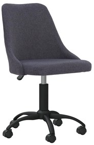 vidaXL Cadeira de jantar giratória tecido cinzento-escuro