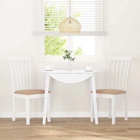 Cadeiras de jantar com almofadões 2 pcs madeira maciça branco