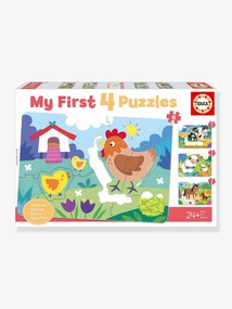 O Meu Primeiro Puzzle, Mamãs e Bebés na Quinta - EDUCA - 4 puzzles de 5/8 peças multicolor