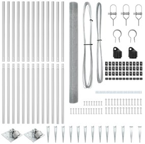Cerca de Fio Soldado com 13 Postes Spike 1.6x25 m Aço Galvanizado