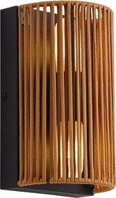 Candeeiro de Parede Japandi Laranja com Preto e Corda IP44 - Jayla