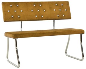 vidaXL Banco 110 cm veludo castanho