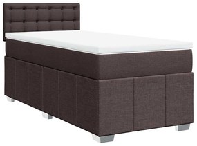 Cama com molas/colchão 90x200 cm tecido castanho-escuro