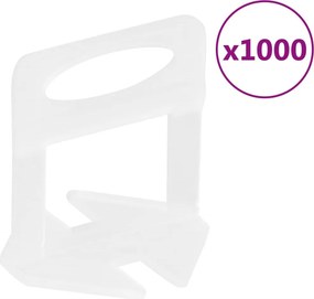 vidaXL Niveladores de ladrilhos 1000 pcs 2 mm