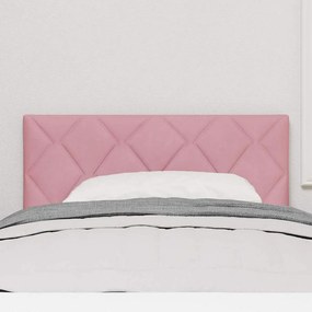 Cabeceira em rosa, design de blocos de diamante, 100cm, veludo