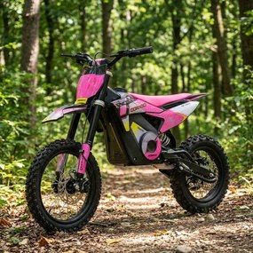 Mini moto elétrica para crianças velocidade até 38 km/h aprox. C/Limitador 1600W DORADO PD7 14/12" Rosa