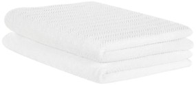 Conjunto de 2 toalhas em algodão branco MITIARO Beliani