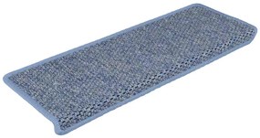 Tapetes escada adesivos aspeto sisal 30 pcs 65x21x4 cm azul