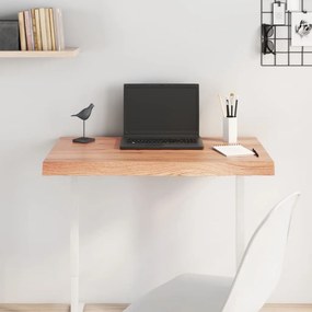 vidaXL Tampo de mesa 80x50x(2-6) cm carvalho tratado castanho-claro