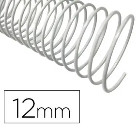 Espiral Q-Connect Metálica Branco 64 5:1 12 mm 1 mm Caixa de 200 Unidades
