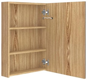 Armário espelhado p/ casa de banho LED 50x13x70 cm carvalho