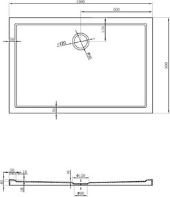 Mexen Flow base de duche retangular slim 100 x 80 cm, branco brilho - 46R108010