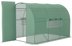 Estufa Tipo Túnel 300x200x200 cm com Porta e Janelas Estufa de Jardim