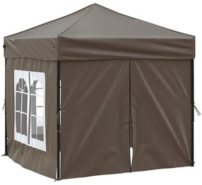 Tenda festas dobrável paredes laterais 2x2 m cinza-acastanhado
