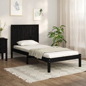 3105719 vidaXL Estrutura de cama 90x200 cm madeira de pinho maciça preto