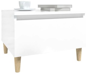 Mesas de apoio 2 pcs 50x46x35cm deriv. madeira branco brilhante
