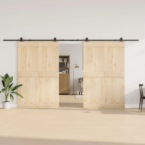 Kit de ferragens para porta deslizante 427 cm aço preto