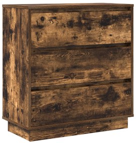 Criado-mudo  com LED Carvalho Fumado 71x34,5x75 cm Madeira de Engenhar